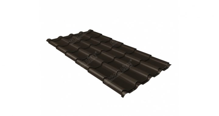 Металлочерепица камея GL 0,5 GreenCoat Pural matt RR 32 (RAL 8019)