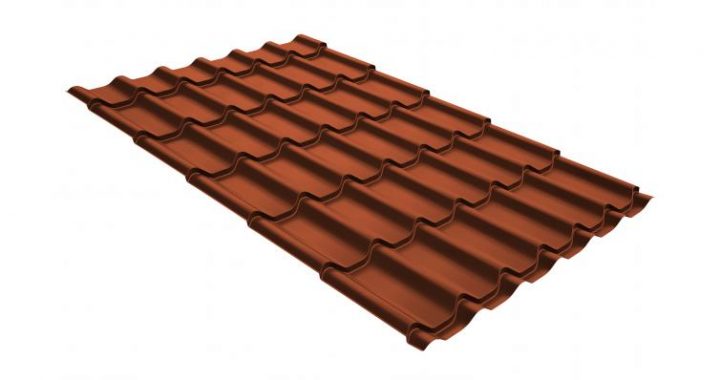 Металлочерепица классик GL 0,5 GreenCoat Pural RR 750 (RAL 8004)