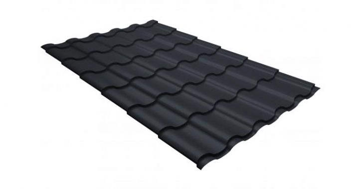 Металлочерепица квинта плюс 0,5 GreenCoat Pural RR 23 темно-серый (RAL 7024 мокрый асфальт)